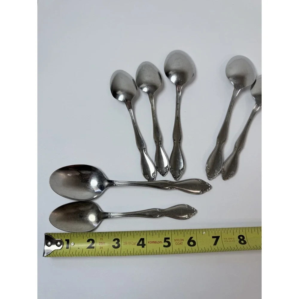 Oneida BERKELEY SQUARE‎ Stainless Lot Of 7 4 Teaspoons 3 Soup Spoons